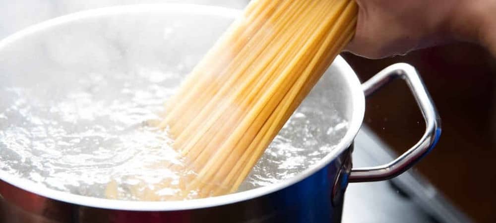 Pasta boiling water